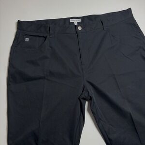 Peter Millar EB66 Black Performance Golf Pants 38x32 Flat Front Stretch 5 pocket